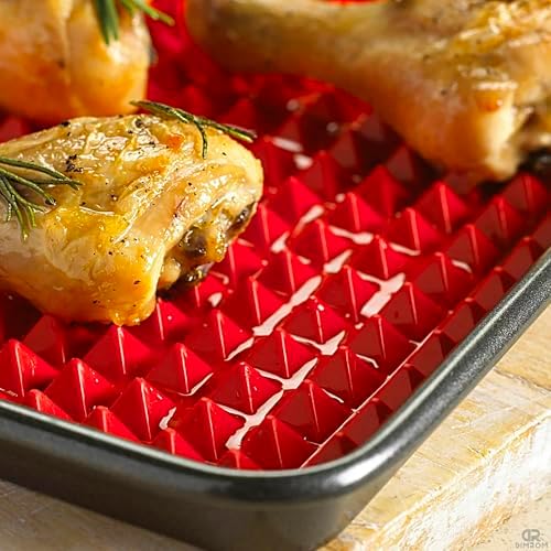 Red Silicone Baking Mat, 16 x 11.42 In, Non-Stick, Pyramid Design