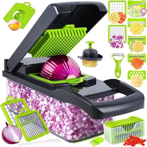 5-in-1 Vegetable Chopper and Mandoline Slicer, 6 Blades