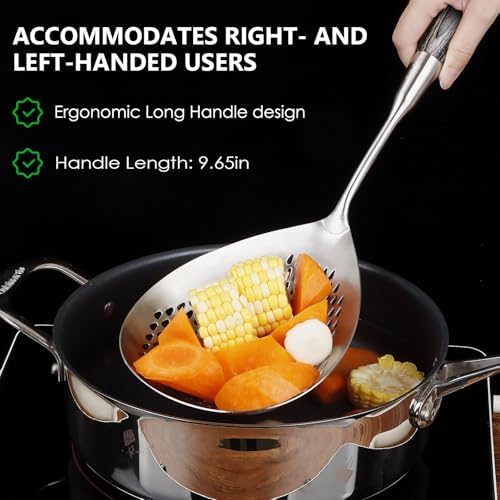 304 Stainless Steel Skimmer Slotted Spoon, Spider Strainer Skimmer