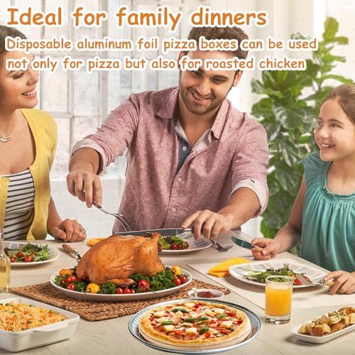 10 Pack Aluminum Disposable Pizza Pans 12Inch Round Foil Pizza Trays