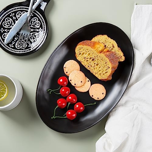 Ceramic Serving Platters, 12" Black Serving Tray, Serving Plates, Set