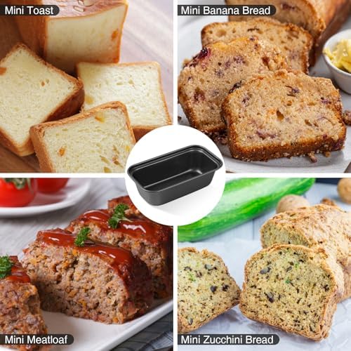 12PCS Mini Loaf Pans for Baking Bread, 6 X 3 X 2 in Nonstick Mini