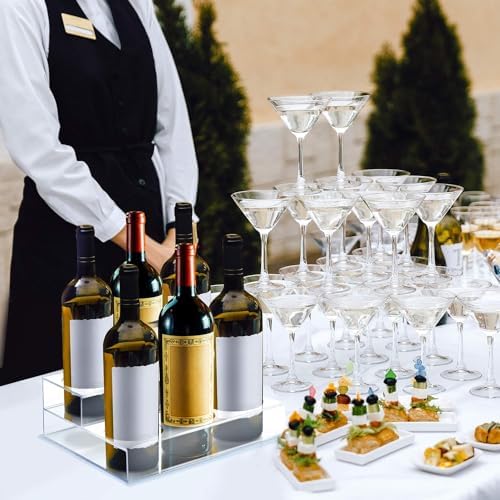 Acrylic Coffee Syrup Organizer Rack | 6 Bottle, 2 Tier Rack | Bar