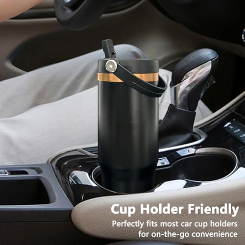 30 oz Tumbler Bulk with Top Handle and Flip Straw Black, 1 Pack
