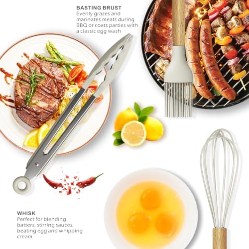 oannao Silicone Cooking Utensil Set, Khaki