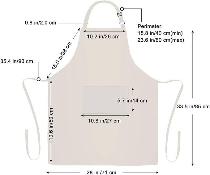 Jubatus 2 Pack 100% Cotton Aprons - Image 7