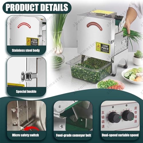 300W Commercial Vegetable Chopper, 1.5-35mm Adjustable Blade