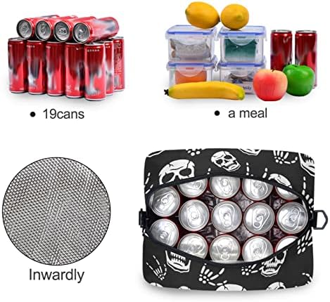 Gothic Skeleton Insulated Lunch Bag Reusable Lunch Tote Bag Cooler Bag