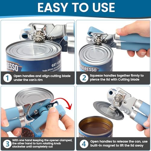 Vayvnt Heavy Duty Manual Can Opener with Magnet and Bottle Opener