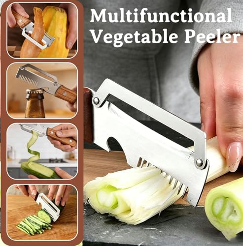 2 Pcs Multi-Functional Vegetable Peeler, Stainless Steel Thickened