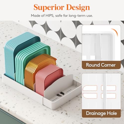 Lifewit Kitchen Cabinet Organizer for Food Contanier Lid with 9