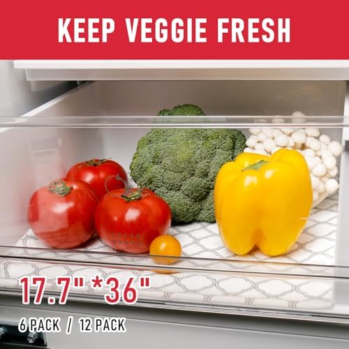 Cooyes Refrigerator Shelf Liners for French Door Fridge, 17.7" × 36"