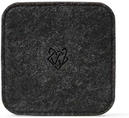 Felt Drink Coasters, Set of 4, 10 x 10 cm, Dark Grey