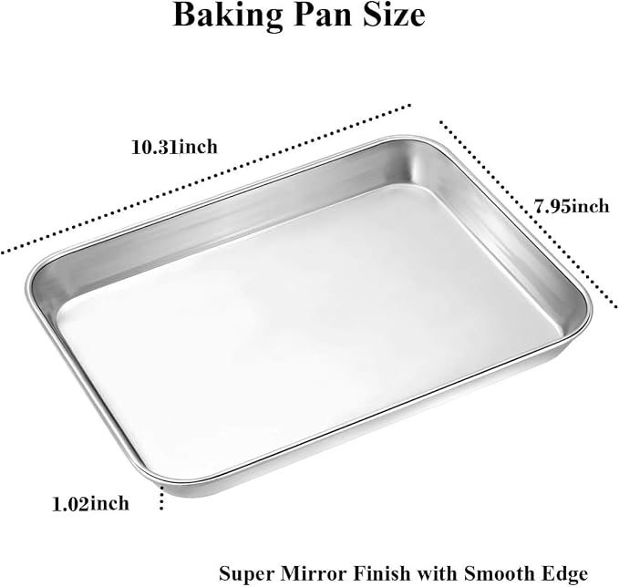 Wildone Baking Sheet with Rack Set, Stainless Steel Cookie Pan baking Tray with - Image 4