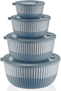 Mixing Bowls with Lids, 8-Piece Airtight Leak-Proof Nesting BPA-Free Bowl Set by Unknown