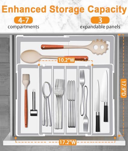Homecor Silverware Drawer Organizer - Expandable Drawer Organizer for