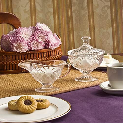 Godinger Dublin Sugar and Creamer Set, Clear
