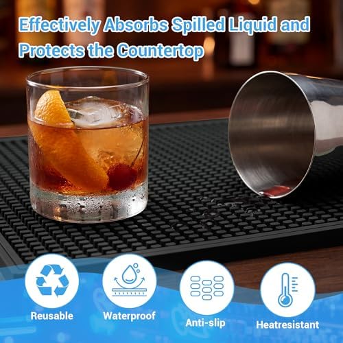ZJWZLG Bar Mat - Premium 18"X12" Rubber Bar Mats for Countertop