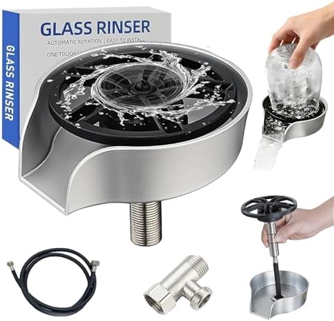 Glass Rinser for Kitchen Sink with Pull-Out Spray