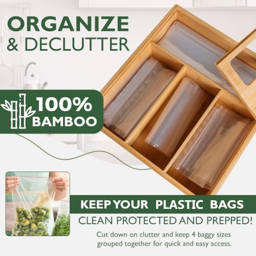 Plastic Bag Storage Organizer for Kitchen Drawer - Bamboo Baggy