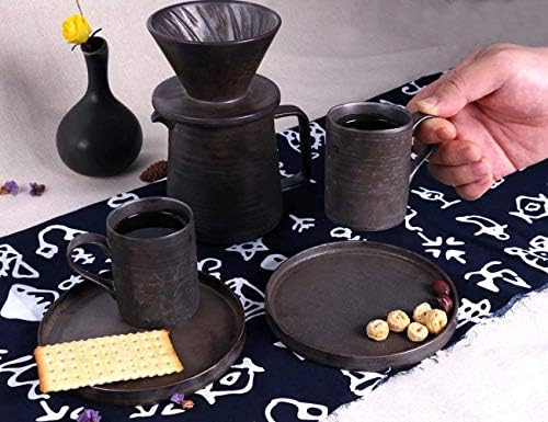 Stoneware Pour Over Coffee Maker & Cups Set, 16oz