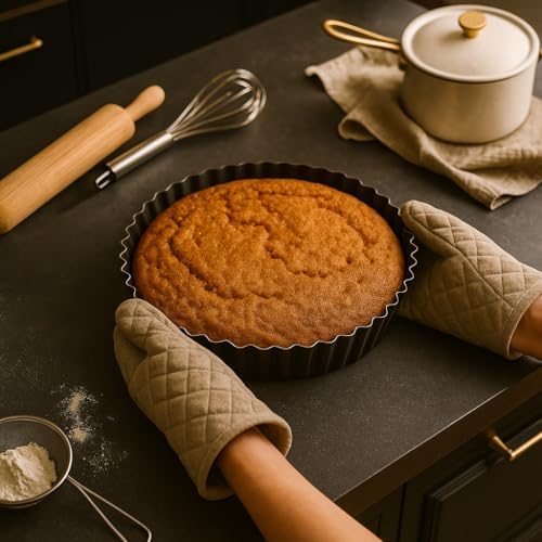 Set of 3 Deep Dish Pie Pan with Removable Bottom - Fluted Carbon Steel