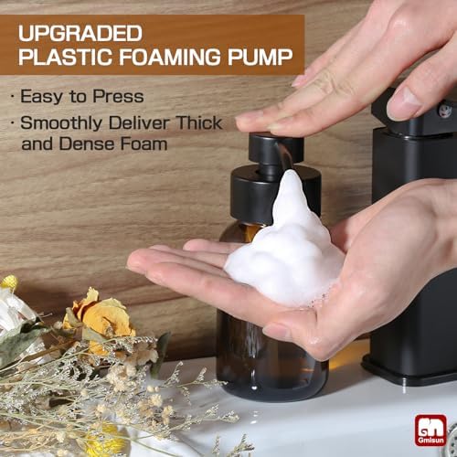 GMISUN Foaming Soap Dispensers, 2 Pack, Amber Glass