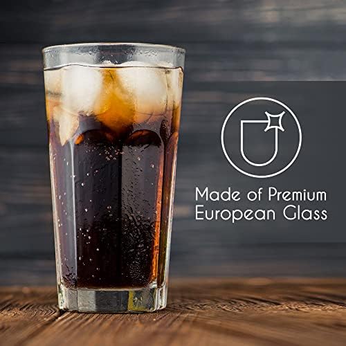 Volarium Drinking Glasses Set of 6, Premium Lead-Free Clear Iced Tea