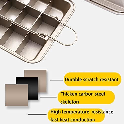 Brownie Pan with Dividers, Non-Stick 18 Pre-cut Crispy Edges, Carbon