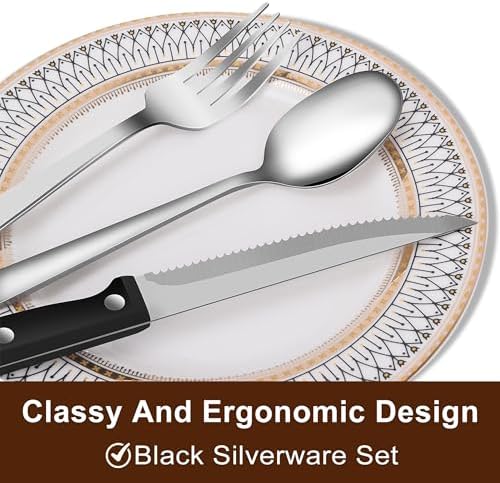 24-Piece Silverware Set Flatware Set for 4, Mirror Polished Stainless