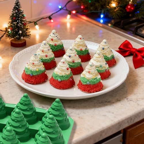 3D Christmas Tree Silicone Mold, Xmas Tree Pan Silicone Molds