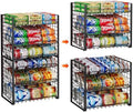 JKsmart 3-Tier Stackable Can Rack Organizer for Pantry, Adjustable Can Storage Holder for Various Ounces of Canned food Soda Drinks, Can Dispenser for Kitchen Cupboard Cabinet, 2 Pack