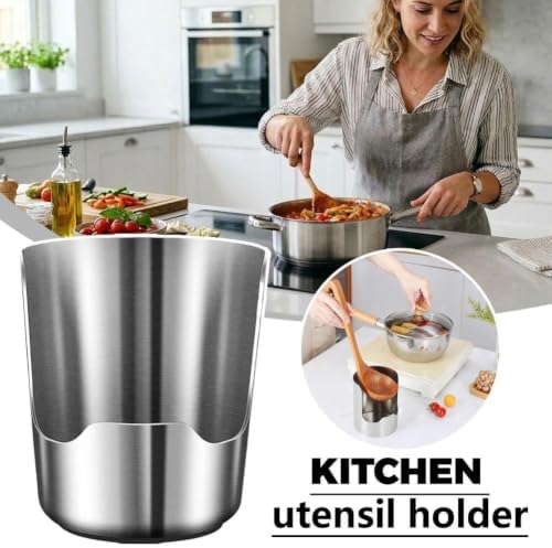 Multifunctional Kitchen Utensil Holder, Stainless Steel Spoon Rest