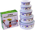 5-Piece Melamine Storage Bowls with Lids Set Charming Grape Pattern