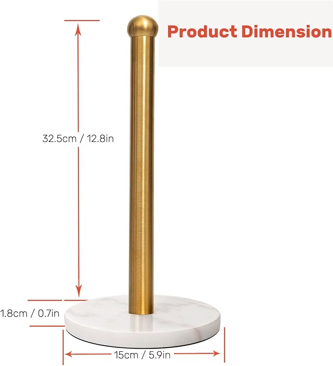 Heavy Weighted Paper Towel Holder, Easy One-Handed Design - Image 6