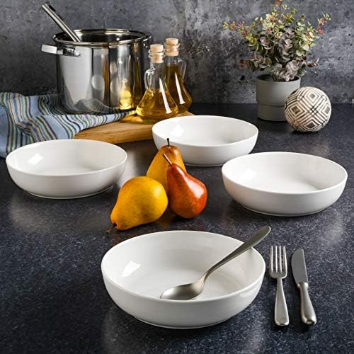 Gibson Home Zen Buffet 4-Piece 41oz Salad Bowls Porcelain Ceramic Chip