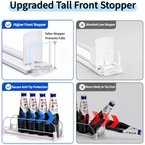 Drink Organizer for Fridge, Self-Pushing Soda Can Organizer for