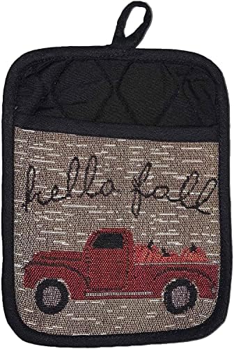Set of 10, Red Truck with Pumpkin Fall Design Sentiment Hello Fall