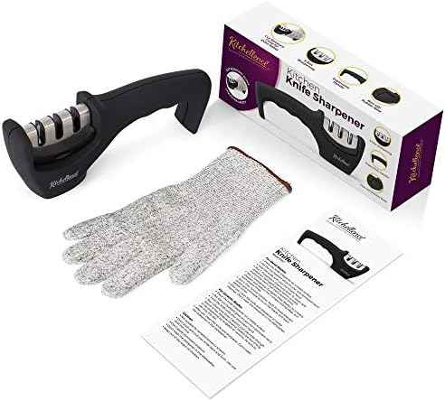 4-in-1 Kitchen Knife Accessories: 3-Stage Knife Sharpener Helps