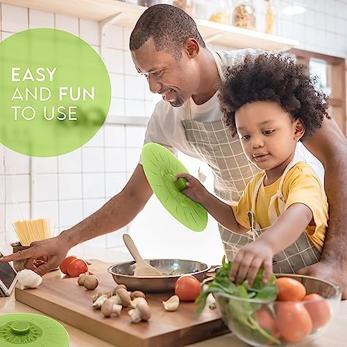 Silicone Bowl Lids, Green, Set of 5
