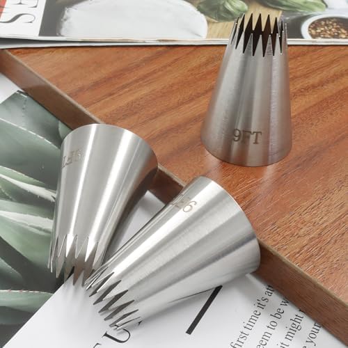 3Pcs 9FT Churro Piping Tips With 10 Bags, Stainless Steel