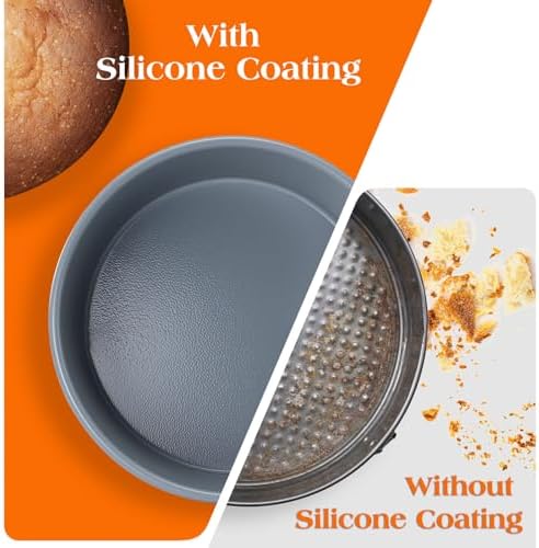 Friheten Silicone Coated Aluminum Round Cake Pans 8 x 3 Inch Set of 2