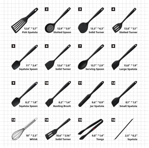 16-Piece Silicone Spatula Set