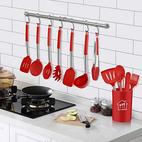 26-Piece Silicone Kitchen Cooking Utensils Set, Red