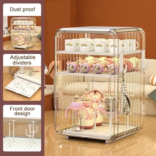 Large Capacity Baby Bottle Drying Rack, 3/4-layer Dustproof Nursing