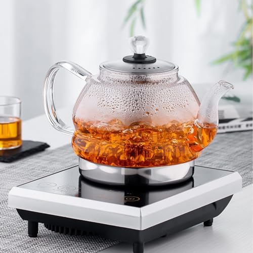 1.4L Borosilicate Glass Teapot with Stainless Steel Filter