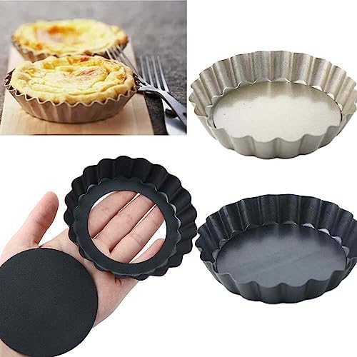 6pcs/set 4inch Tart Pan, Removable Bottom Mini Pie Muffin Cupcake Pans