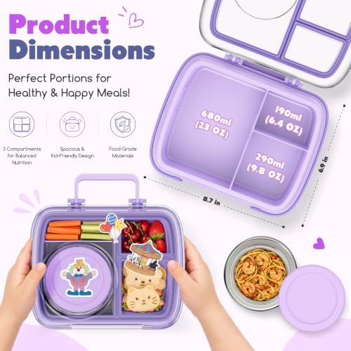 Bento Lunch Box with 9oz Stainless Steel Food Jar
