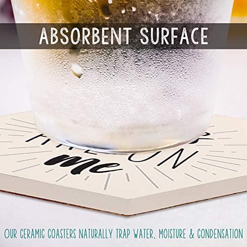 LotFancy Funny Drink Coasters with Holder, 6PCS Absorbent Ceramic