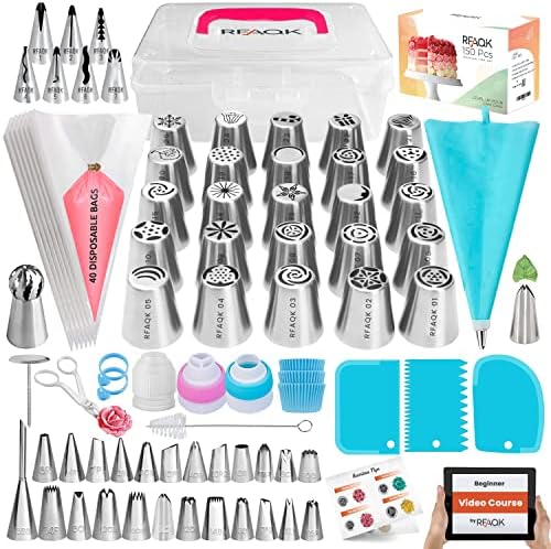 150PCs Russian Piping Tips for Cake Decorating - Piping Bags and Tips